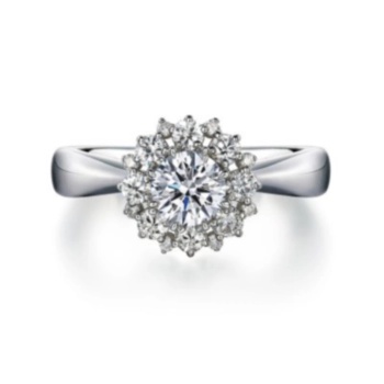 GOLDEN DEW 골든듀 바이올렛 반지 18K WG CENTER 0.5CT/VS2/F