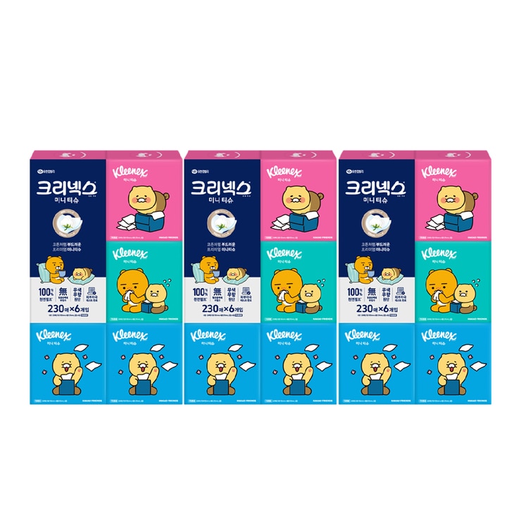 크리넥스 카카오 미니 티슈 230매 x 6 x 3팩