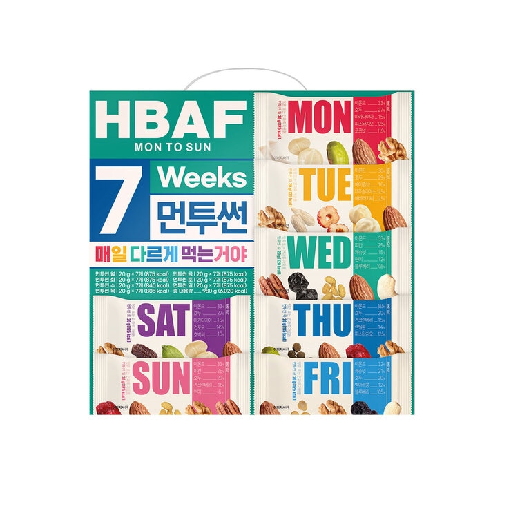 HBAF 먼투썬 7주하루견과 980g / 20g x 49