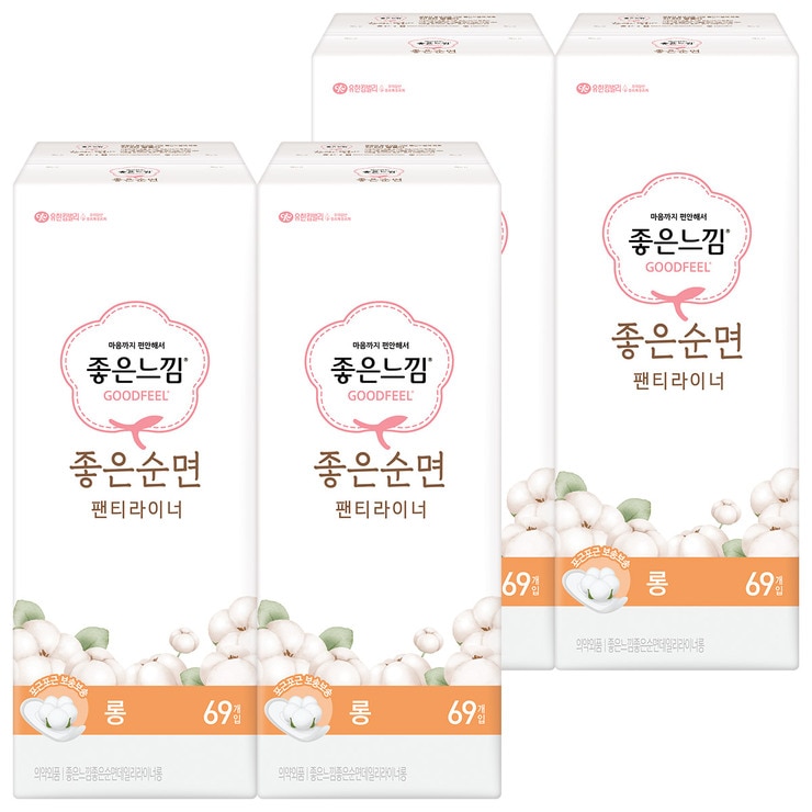 좋은느낌 좋은순면프레시 라이너 69개 x 4팩 - 롱