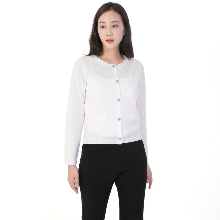 베네뜨 여성 울혼방 가디건