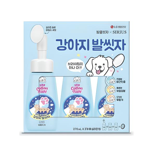 강아지 발씻자 270ml x 3 + 실리콘 팁
