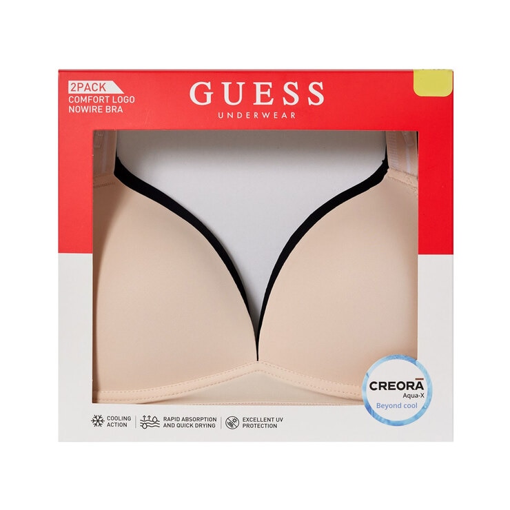 게스 노와이어 로고밴드 브라 2매