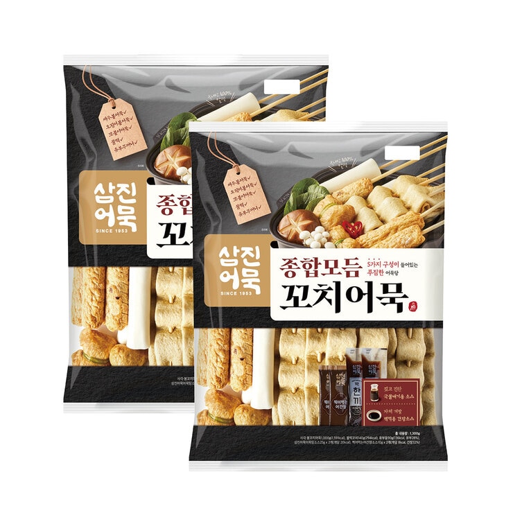 삼진어묵 종합모듬 꼬치어묵 5종 1300g x 2 (2600g)