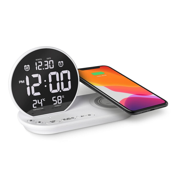 OWC 라운드 팝업 무선 충전 탁상시계