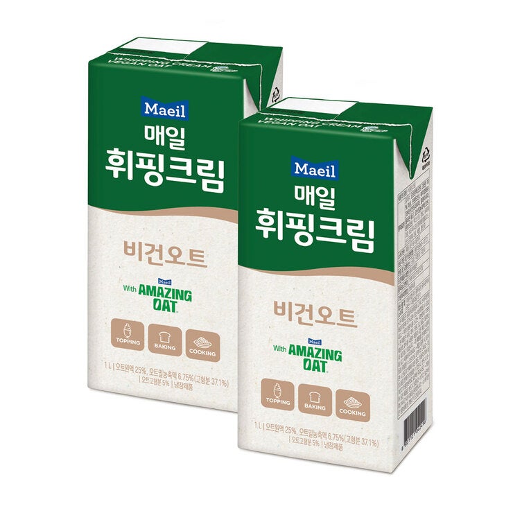 매일유업 휘핑크림 비건오트 1L x 2