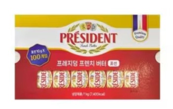PRESIDENT 무가염포션버터 10GX100 원산지:프랑스