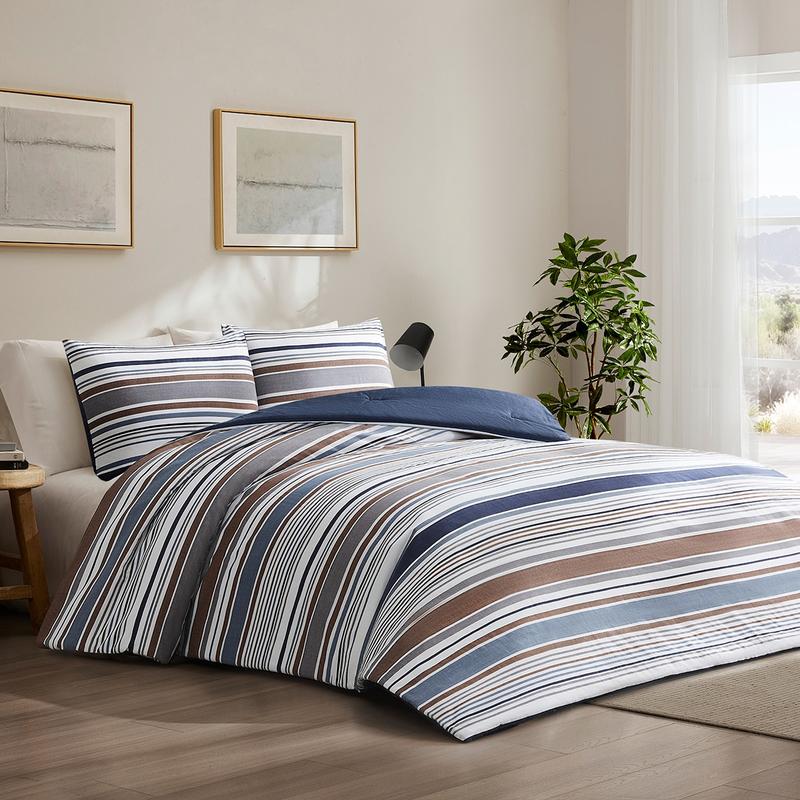 Serelena 양면 차렵 이불 & 베개커버 세트 - 퀸