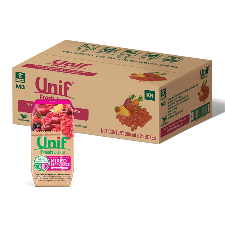 Unif 믹스 베리 주스200ml x 24