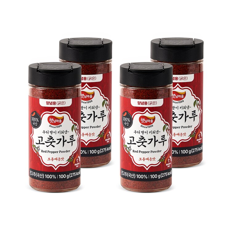 햇님마을 굵은 고춧가루 100g x 4
