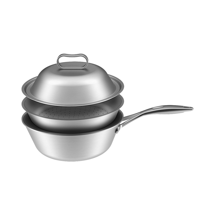 쿠치나레 통 3중 스테인리스 웍 & 스티머 24cm