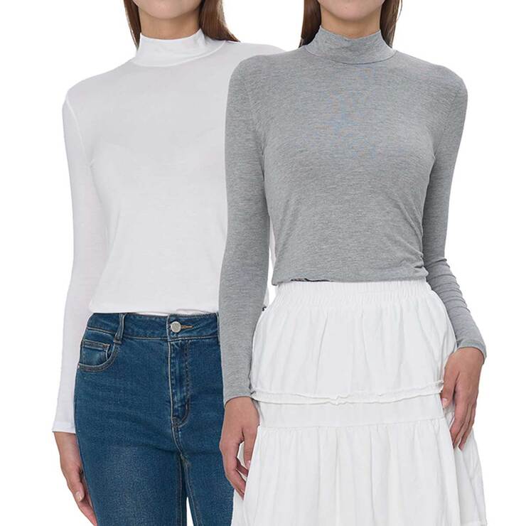 SOUP 여성 레이어드용 모크넥 티셔츠 2PK