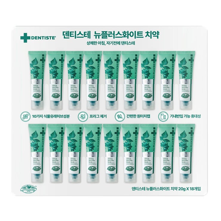덴티스테 뉴플러스 화이트 치약 20g x 18