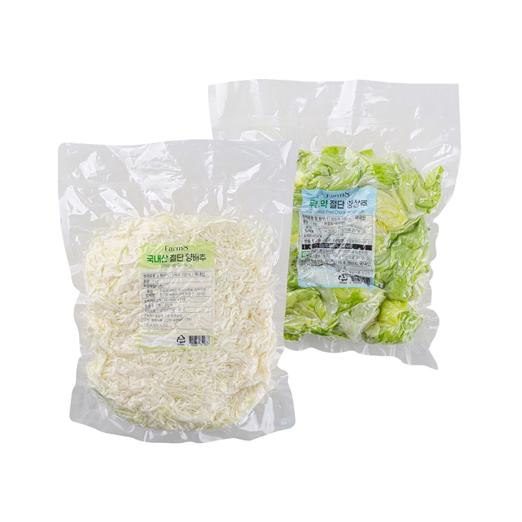 절단 양배추 1kg + 무농약 절단 양상추 1kg