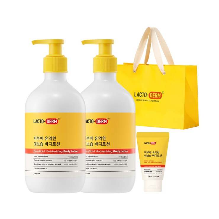 락토덤 생보습 바디로션 세트 500ml x 2 + 28ml