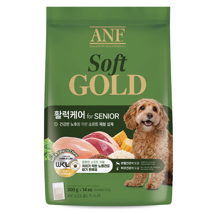 ANF 소프트 골드 시니어 애견사료 300g x 14