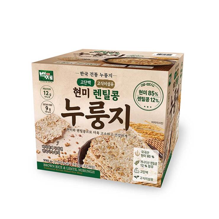 백제 렌틸콩 현미 누룽지 45 g x 22