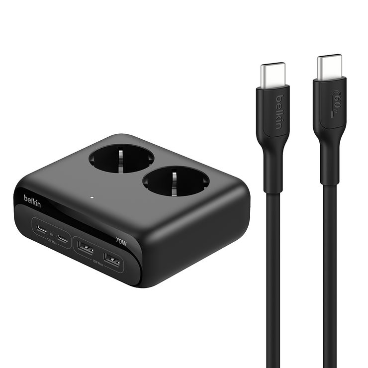 벨킨 70W GaN 데스크탑 고속충전 스테이션 + 케이블