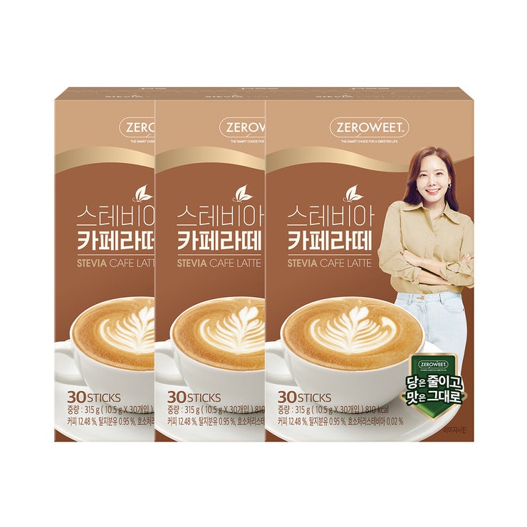 펄세스 제로윗 스테비아 카페라떼 10.5 g x 30T x 3