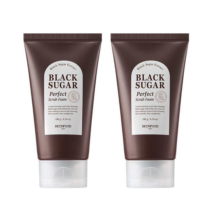 스킨푸드 블랙슈가 퍼펙트 스크럽 폼 180g x 2