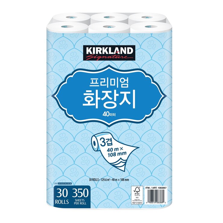 커클랜드 시그니춰 프리미엄 3겹화장지40m x 30롤