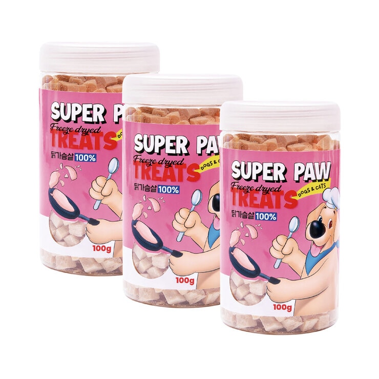 슈퍼포우 동결건조 트릿 닭가슴살 100g x 3