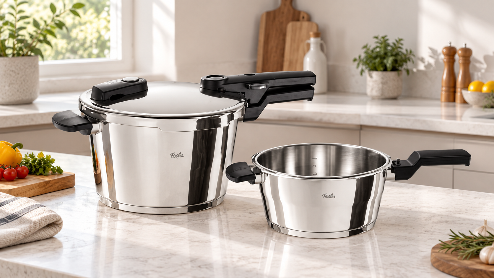 FISSLER 휘슬러 콤비 압력솥 2.5L+4.5L 독일산 실제 매물 리뷰, 소량부터 푸짐한 식사까지 나누어 보는 구성 상세 이미지 1