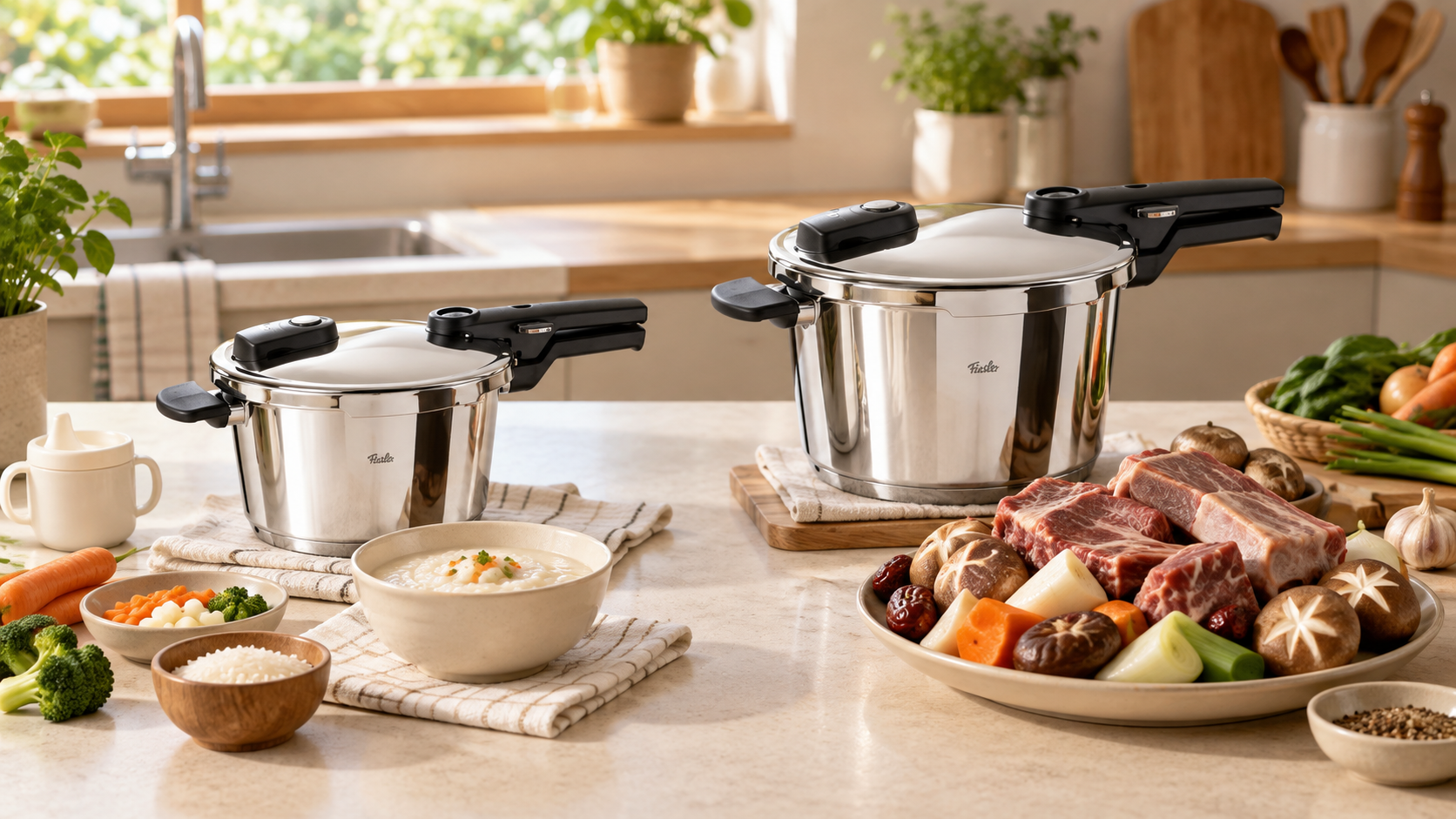 FISSLER 휘슬러 콤비 압력솥 2.5L+4.5L 독일산 실제 매물 리뷰, 소량부터 푸짐한 식사까지 나누어 보는 구성 상세 이미지 2