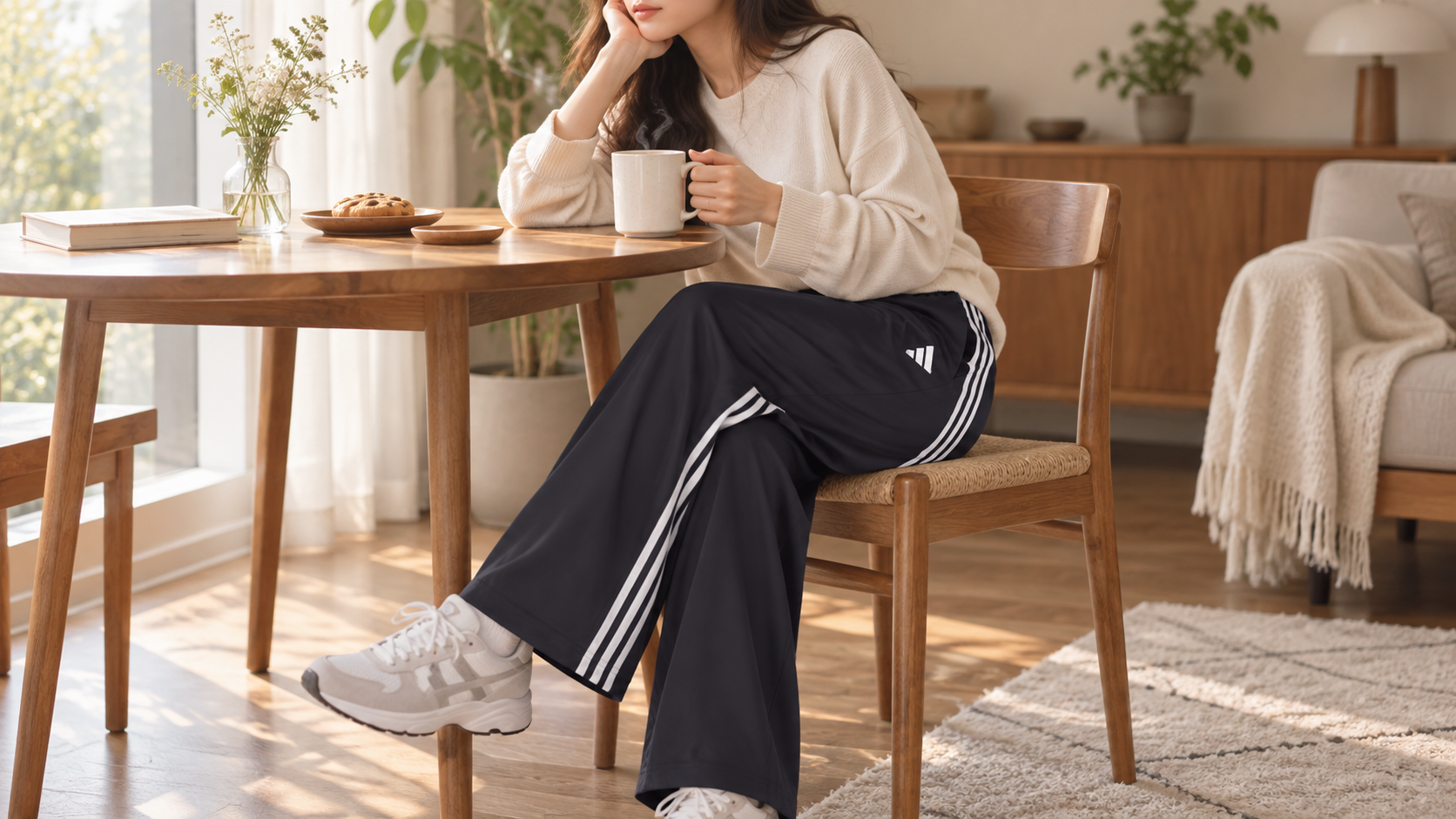 아침 산책과 홈카페에 어울릴까? ADIDAS 여성 삼선 바지 S-XL ASIAN SIZE 실제 매물 리뷰 상세 이미지 2