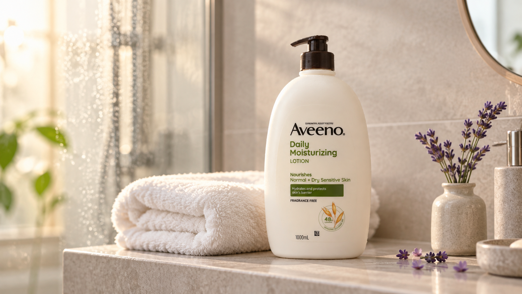 AVEENO 아비노 바디로션 1000ML 무향·라벤더향 실제 매물 리뷰, 샤워 후 보습 루틴에 어울릴까? 상세 이미지 1