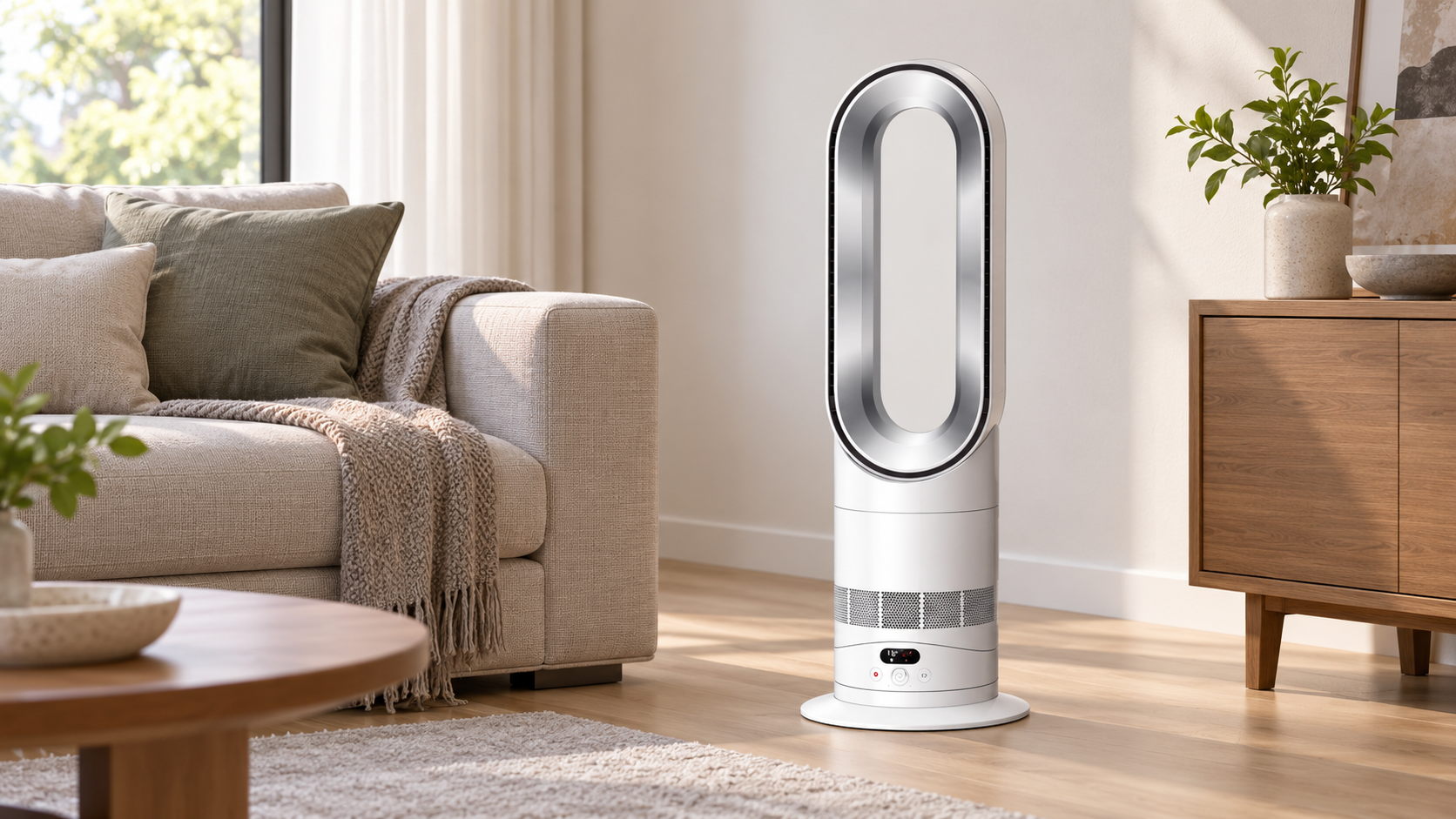 DYSON 다이슨 냉온풍기 핫앤쿨 HF1, 링형 본체와 조작부 구성 상세 이미지 2