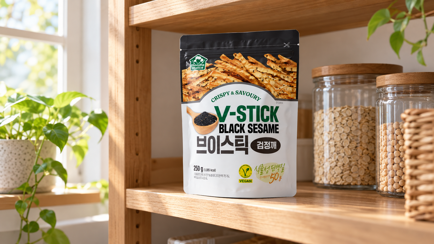 BALANCE GROW 브이스틱 검정깨 250G, 파우치와 비건 표기 정리 상세 이미지 2