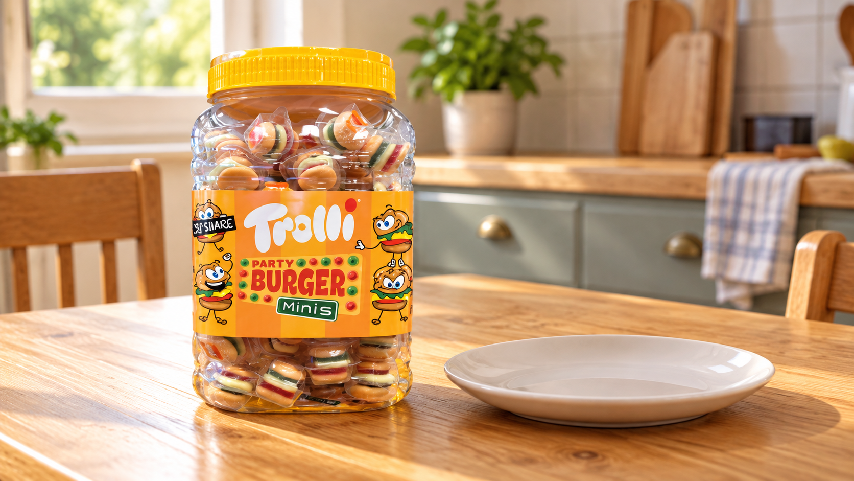 TROLLI 미니 버거 젤리 900G, 용기 형태와 포장 표기 정리 상세 이미지 2